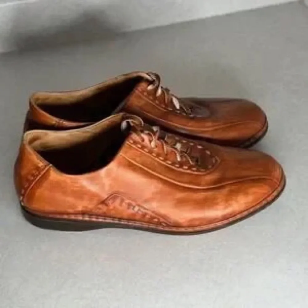Men's Brown Leather Lace-Up Dress Shoes